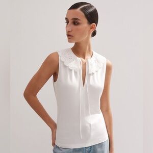 ME+EM White Broderie Bib
Sleeveless Layering Tank.     18